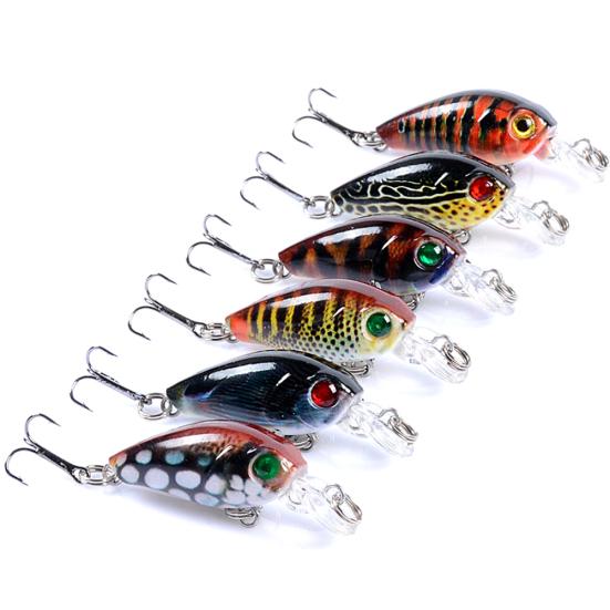 MUQZI Sports Accessory 6Pcs 4.5cm 4g Fishing Artificial Hard Lifelike Lure Wobbler Water Fish Swim Bait