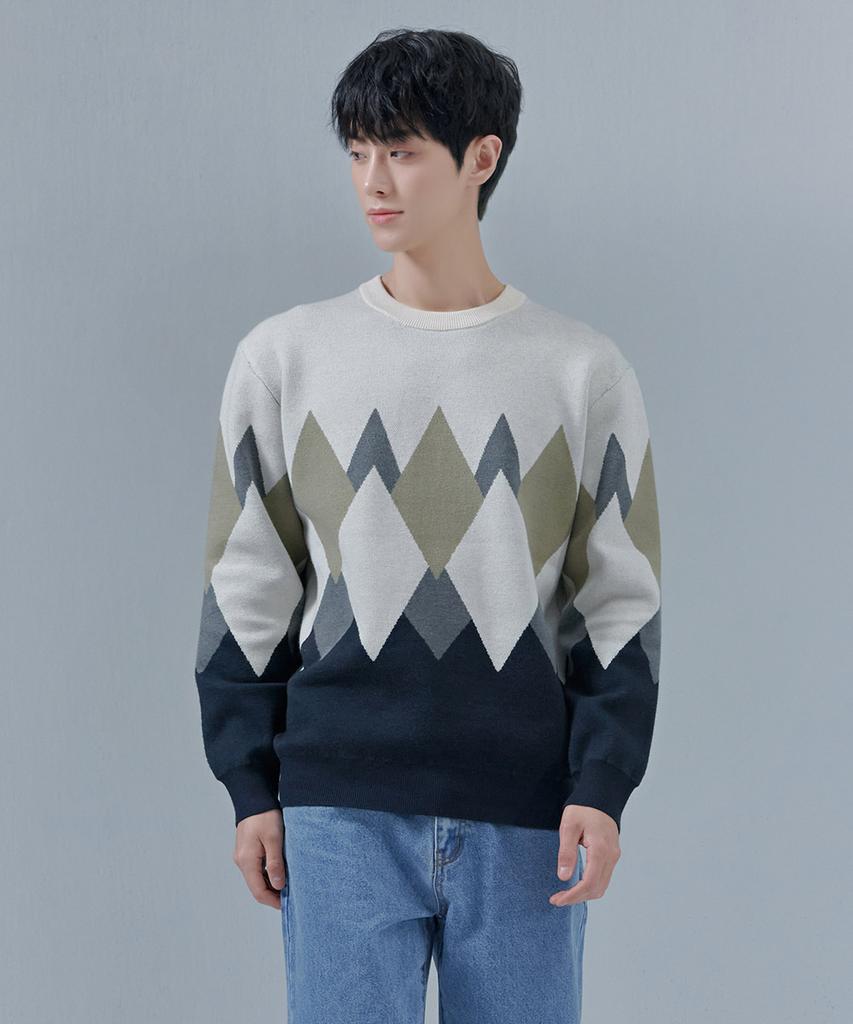 CHASECULT Men'S Argyle Pattern Sweater-Cfrk5216D05