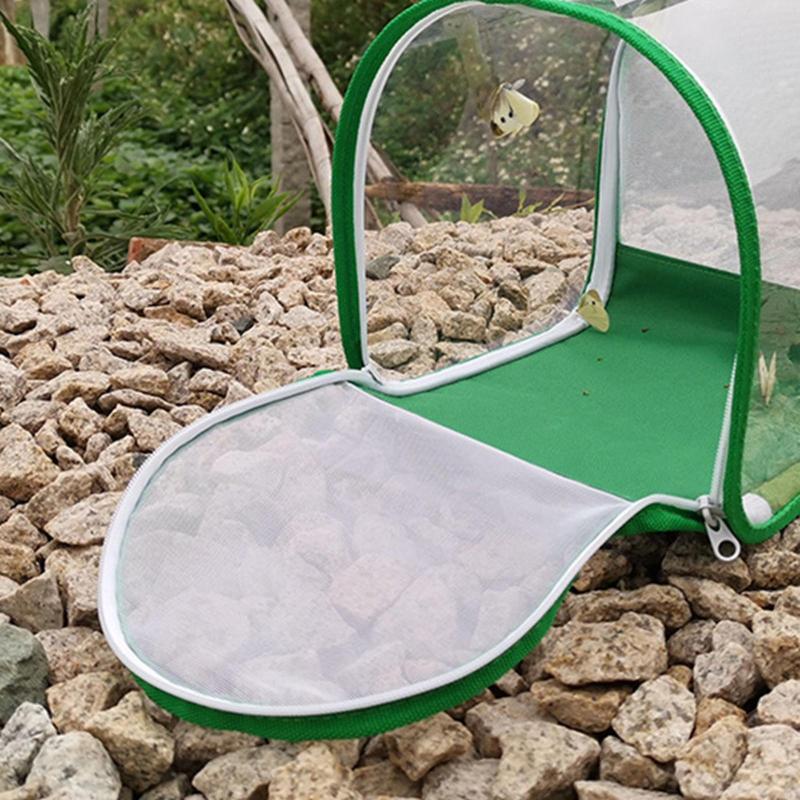 Clear PVC Insect Butterfly Habitat Cage Portable Outdoor Insect Observer Collapsible Critter Box for DIY Insect Observation
