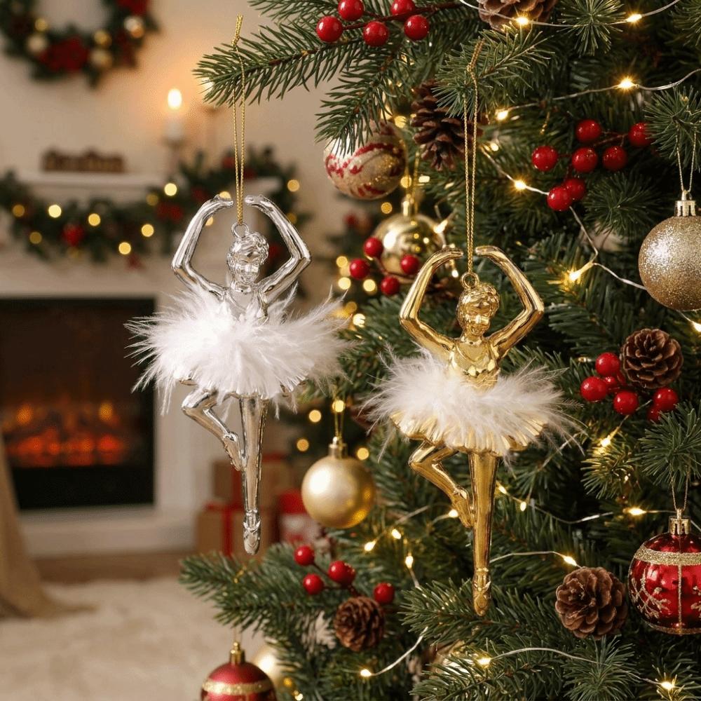 DIY Electroplated Ballet Girl Pendants Exquisite Christmas Tree Ornaments Scene Setup Props