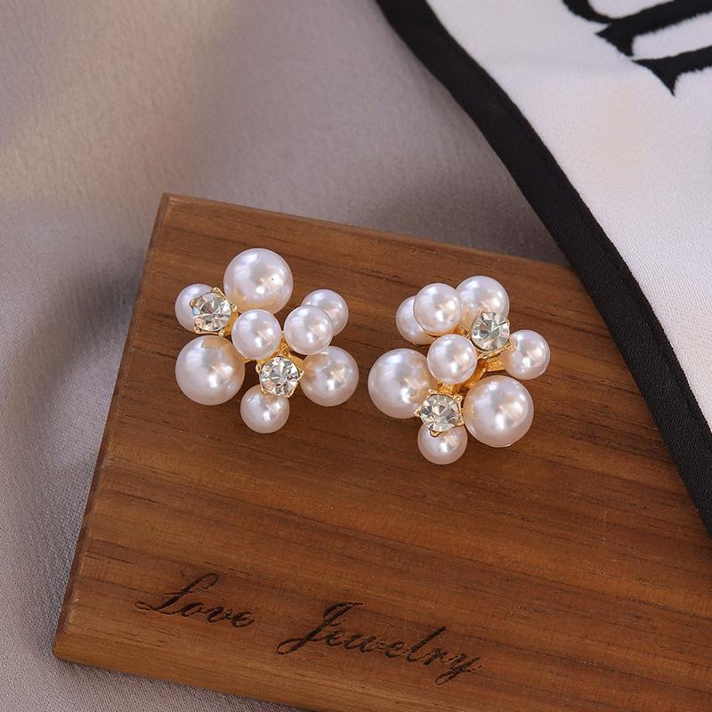 Модные богемные серьги-гвоздики с большой жемчужиной, украшения-талисманы для женщин, аксессуары на день Святого Валентина, подарок, оптовая продажа E0245