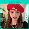 Красный берет с бантом, шляпа художника, защита от УФ-лучей, дышащая, женский легкий стиль