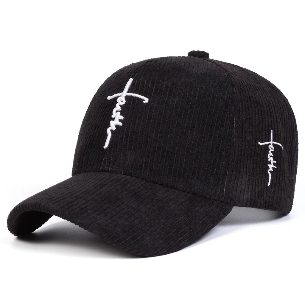 Baseball Corduroy Stitching Embroidered Cross Lettering Alphabet Neutral Gender Women Men For Caps Spring And Autumn Outdoor Adjustable Casual