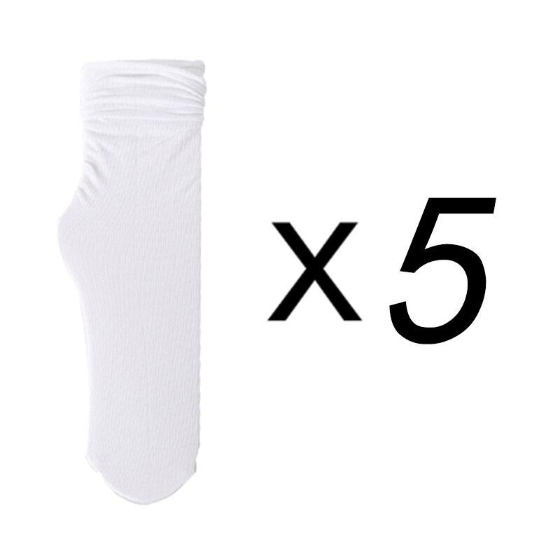 1/5 Pairs Women Ice Thin Loose Socks Calf Tube Socks Summer Purple Knee Nylon Socks Japanese Fashion College Style Solid Color