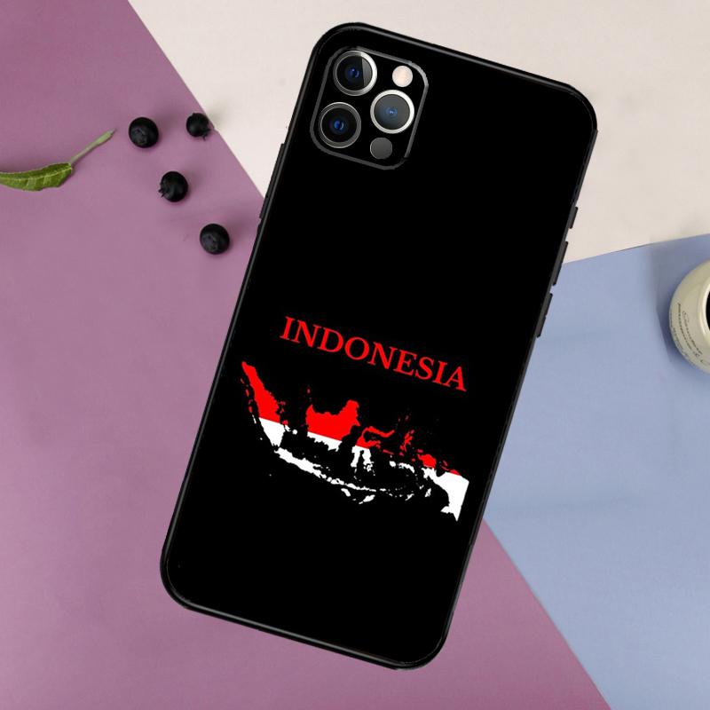 Чехол для телефона с флагом и картой Индонезии для iPhone 16 15 13 12 11 14 Pro Max Mini X XR XS Max 7 8 Чехол Funda