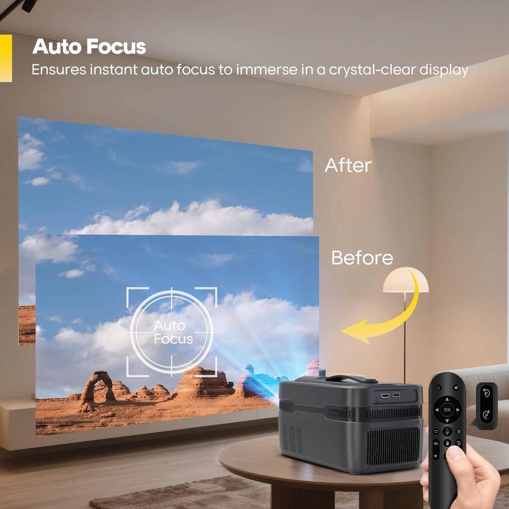 Magcubic Auto Focus Real 900ANSI HY450 Ultra Short Throw Projector With Auto Offset 1080P 8K HD WiFi6 BT5.4 Allwinner H726 Voice