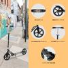 Tenboom Kick Scooter for Adults and Steel Foot Standing Black Children, Frame, Brake, Foldable, Three-Speed Adjustment, Two-Wheeler,