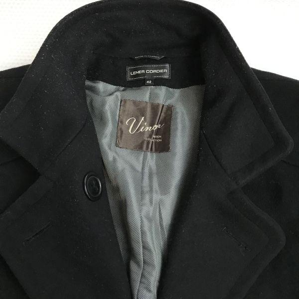 LENER CORDIER Кашемировое пальто женское L-XL темно-синее Франция/Япония(ИСПОЛЬЗОВАЛ)