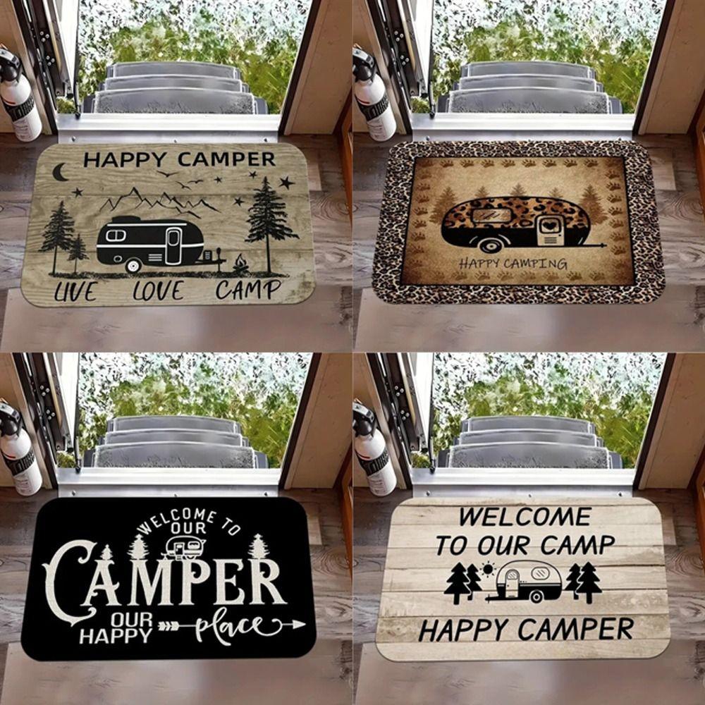 Rectangle Camping Van Welcome Mat Non-Slip Entrance Rugs Durable Door Mat Outdoor Camping
