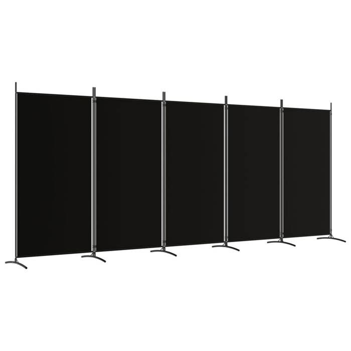 VidaXL Room Divider 5 Panels Folding Room Separator Privacy Screen Partition Living Room Decoration Black 350269