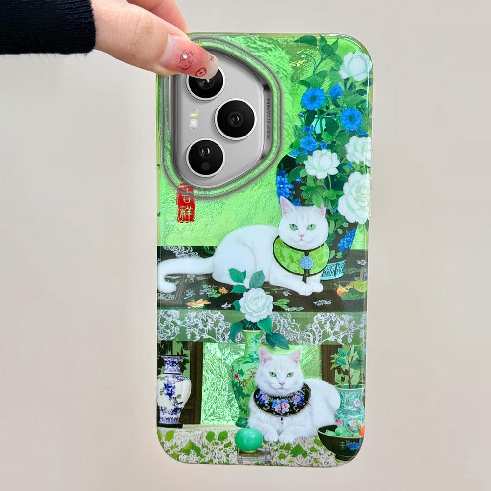 Cat Flower Vortex Pattern Phone Case for Honor 400 200 90 Smart Pro Magic7 6 5 70 Lite X9a X9c X9b X8b X8a X8c X7c X6c X6b Cover