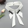 New Hollow Lace Embroidery Fake Collar For Women White Black False Detachable Collar Lapel Shirt Tie Necklace Clothes Accessory