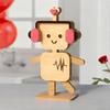 Valentine's Day Wooden Man Ornament Handmade Farmhouse Rustic Couple Robot Figurine Table Sign Home Office Desktop Decoration