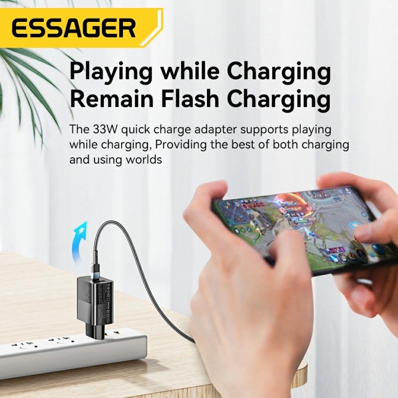 Essager USB C Charger 33W GaN Type C PD Fast Charging For iPhone 14 13 12 11 Pro Max XS 8 P For iPad Pro Air iPad Mini 5