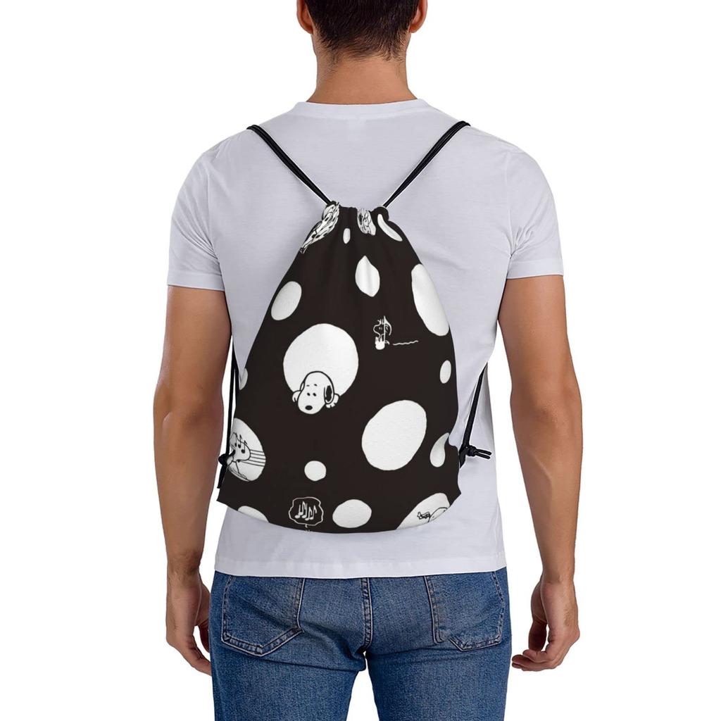 Спортивный мешок Snoopy, рюкзак со шнурком для использования, милый, легкий, стильный, складной, большой емкости, спортивная сумка, моющийся, персонаж, унисекс [AGGZOM]