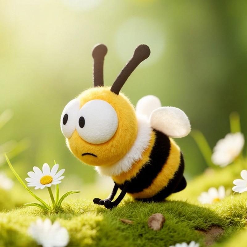 Cute Cartoon Bee Mosquito With Big Eyes Plush Toy Pendant Keychain For Kids Bedroom And Playtime