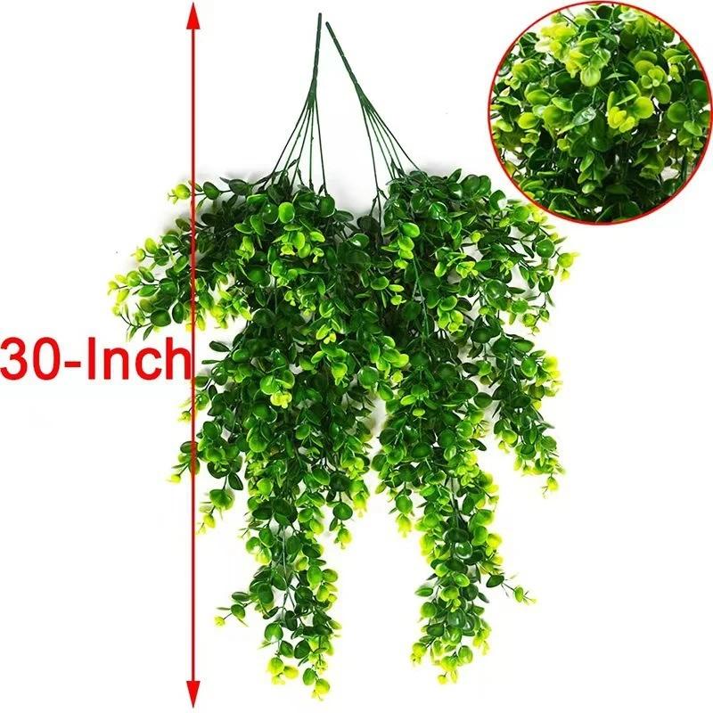 1Pcs Artificial 5Forks Rattan Eucalyptus Wall Hanging Simulation Greenery Fake Hanging Plants Vine Diy  Home Outdoor Decor Plant