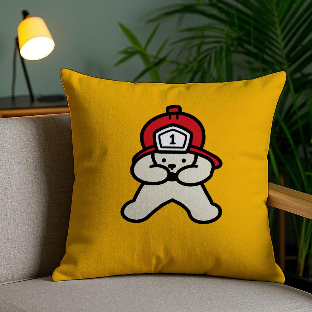 Cartoon Cute Creativity Cushion Cover Plush Fabric DoubleSided Printed Invisible Zipper Sofa Pillow Case Home Bedroom Decor