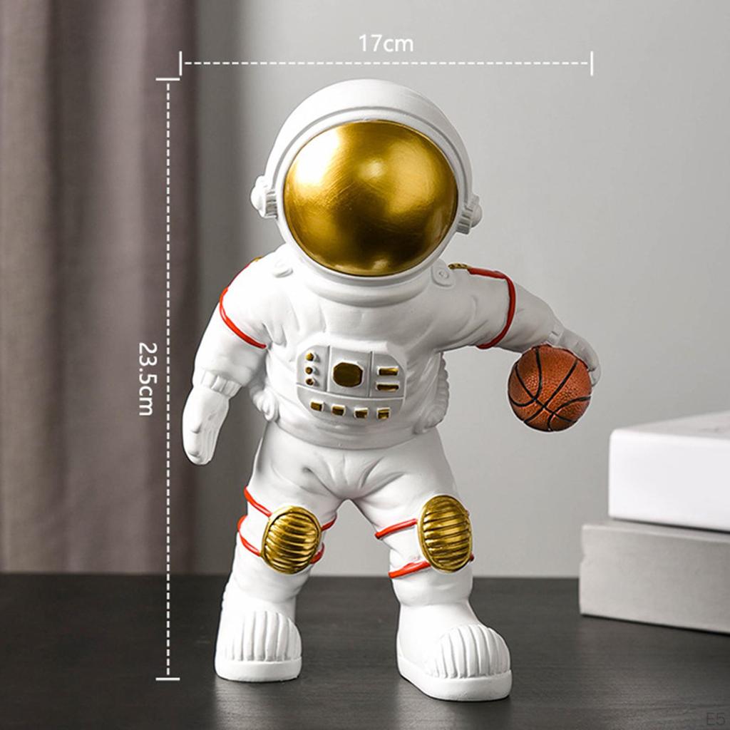 -Смоляная статуэтка Космическая фигурка Фигурка космонавта Украшение Скульптура для детской комнаты Книжной полки, Спальни,