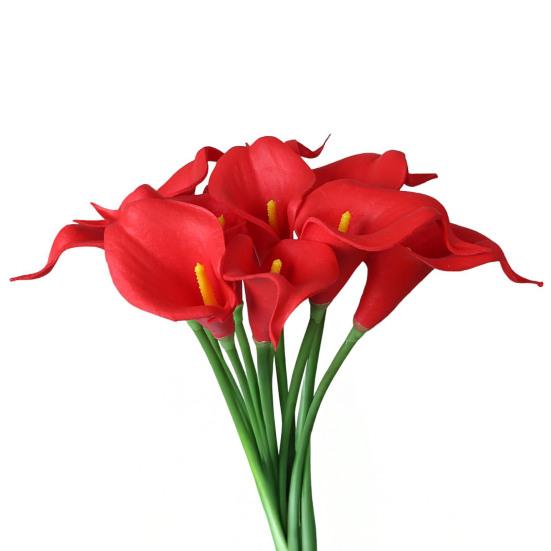 Yousheng 10 шт. Имитация каллы Реалистичный искусственный цветок Многоразовая искусственная калла с гибким стеблем для вазы Цветочная композиция Домашний декор