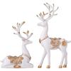 Creative Resin Golden and White Reindeer Sculptures | Beautiful Home Decor | Lifts Up Energy of Your Room (Pack of 2, White)