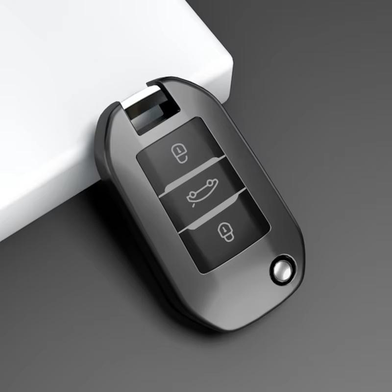 Gray Tpu Car Key Case Remote Cover For Peugeot 208 308 T9 508 2008 For Citroen C4 For Opel Corsa Crossland X Auto Accessories