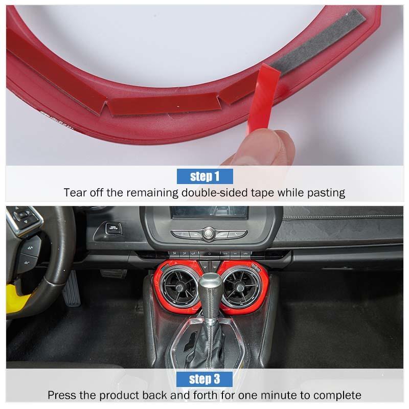 Центральное управление кондиционером, декоративная панель, защитная наклейка для Chevy Camaro 2016 Up, автомобильные аксессуары из АБС-пластика, желтый