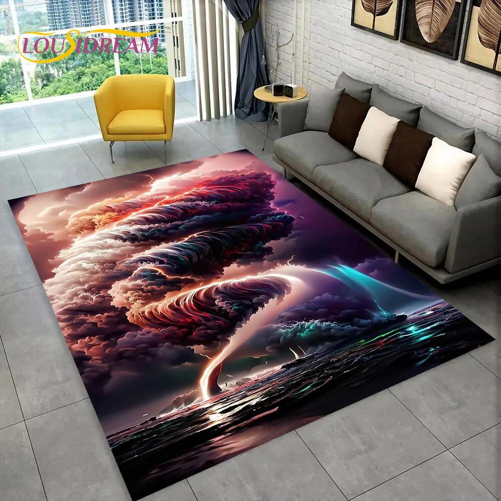3D Natural, Tornado, Cloud Twister, большой коврик, ковер для гостиной, спальни, дивана, коврик для украшения, нескользящий напольный коврик