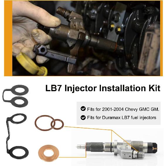 Fit For Duramax LB7 Diesel Fuel Injector Installation/Return Line Install Kit, for Chevy GMC GM Duramax LB7 2001-2004