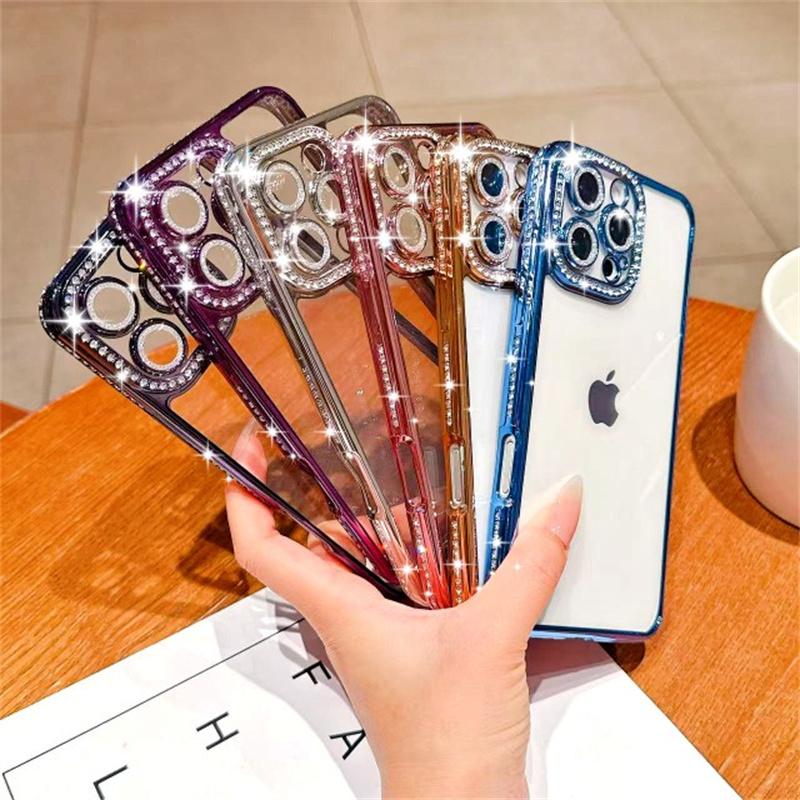Блестящий чехол с бриллиантами для iPhone 16 15 Pro Max 14 Plus 13 12 Обложка Samsung Galaxy S25 Edge S23 Ultra S24 FE A56 A36 A26 A16 A55 A35 A25 A15 A54 A34 A14