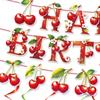 Баннер для украшения на день рождения с вишней, спиральная подвеска, принадлежности для украшения дня рождения