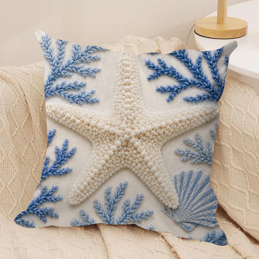 Coastal Coral Cushion Cover Pillow Case Short Plush Square Throw Pillow Covers Pillowcase Sofa Home Decor Gift