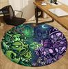 Plants VS Zombies Pattern Round Rug, Indoor/Outdoor Mat, for Picnic, Gameroom, Bedroom, Office, Living Room, Home Decor Carpet, Birthday Gift