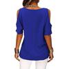 Women Casual Solid Cold Shoulder Loose Short Sleeve T Shirt