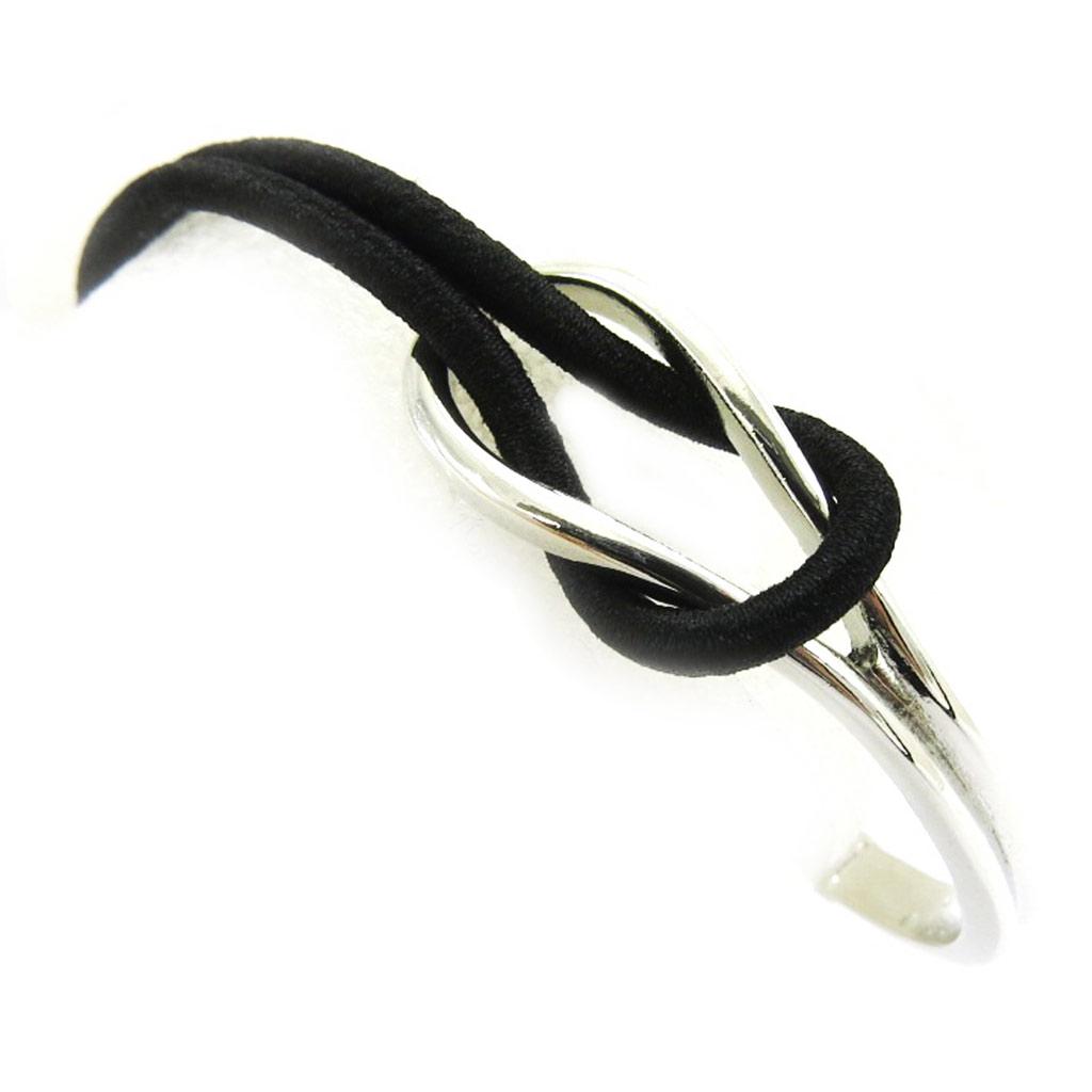 Les Trésors De Lily [L6058] - Silver Black 'Choréographie' Designer Bracelet - 45x30x13 Mm