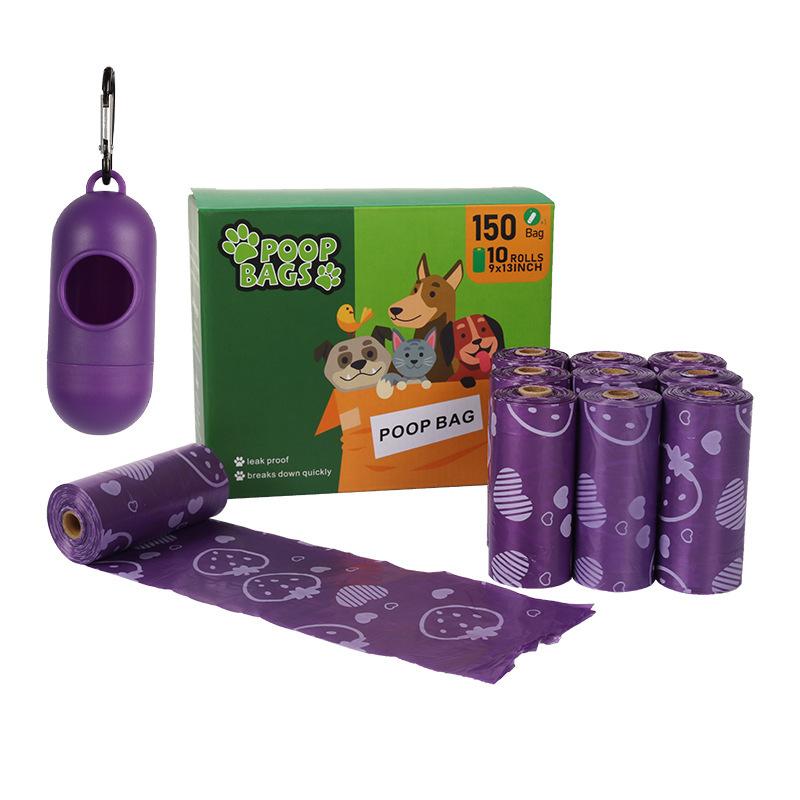 Диспенсер для собачьих какашек с пакетами для какашек, герметичные и очень толстые пакеты для домашних животных, 1 держатель для пакетов для какашек и 150 пакетиков для выгула собак и наполнителя для кошачьего туалета