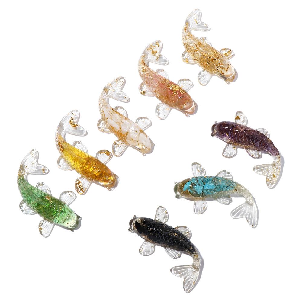 Natural Crystal Resin Crafts Wedding Accessories Artificial Fish Car Pendant Fish Ornaments
