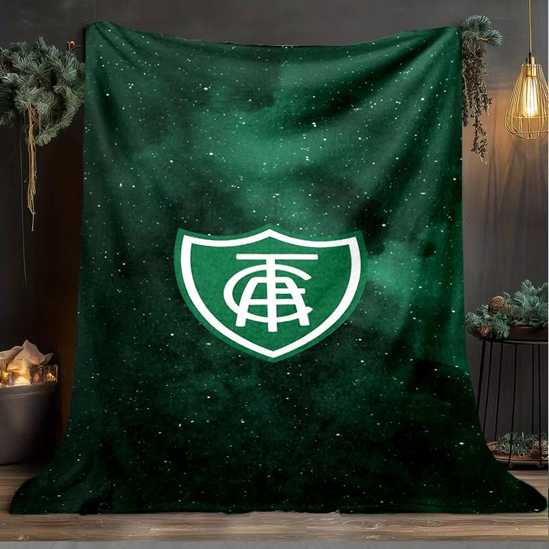 1PC Green Shield Emblem Design Printed Soft Flannel Blanket Throw for Adult Bedroom Living Room Sofa Camping Travel Fan gifts Christmas Gifts