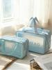 Women's Large-Capacity Waterproof PU Makeup Bag - Transparent, Thickened Design for Wet & Dry Separation