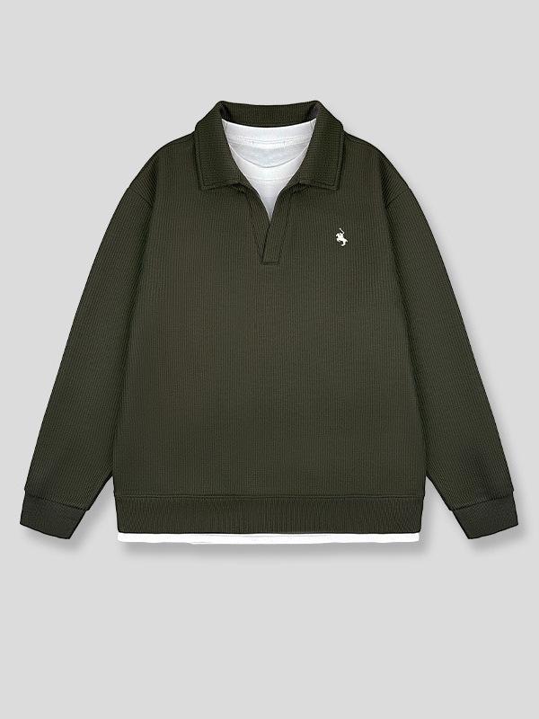 Men's Trendy Solid Color Lapel Hoodie - Autumn/Winter Casual Loose Fashion Top