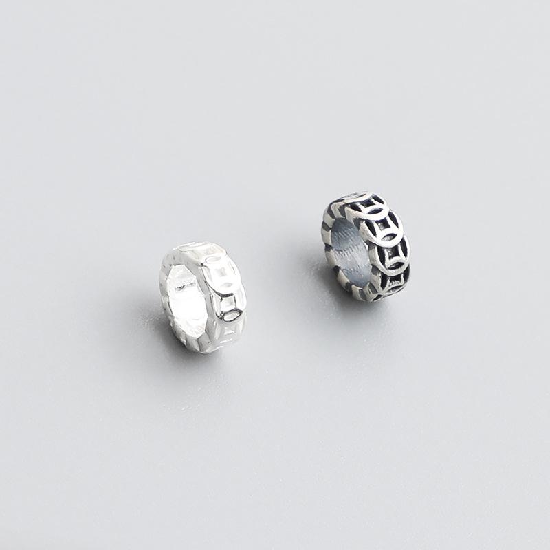 S925 стерлингового серебра винтажные медные монеты колесо деньги разделительные бусины для DIY плетеные браслеты