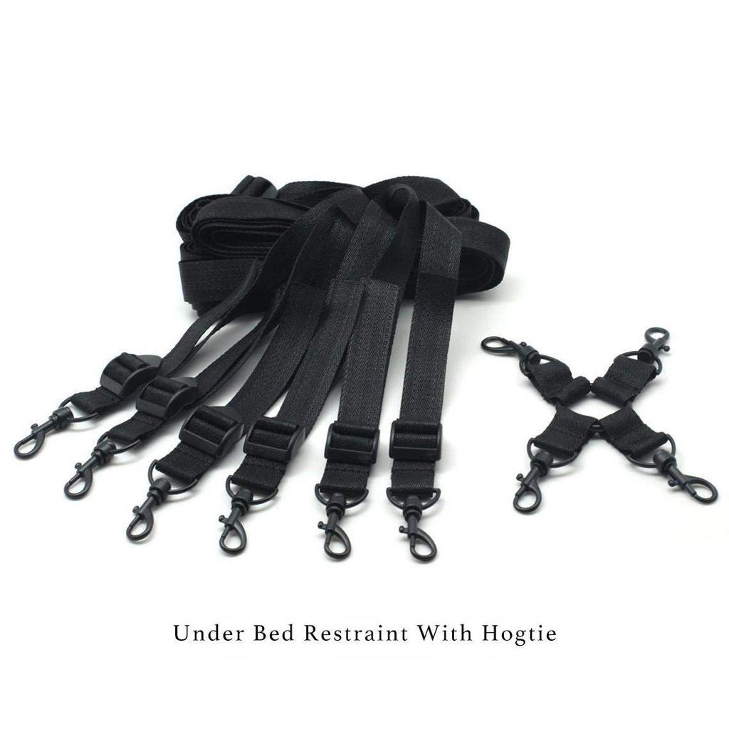 Liebe Seele SM Goods Bed Restraint 8 Piece Set Genuine Leather Queen Thigh Shackles (Navy, M)