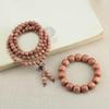 Little Red Book Style Blood Cypress Multi-Strand Bracelet: 108 Bead Buddhist Prayer Beads, Retro Versatile Wenwan Jewelry.
