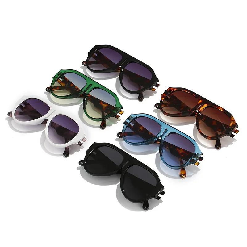 Модные солнцезащитные очки-пилоты для женщин, ретро, двухцветные очки, оттенки UV400, мужские, трендовые градиентные солнцезащитные очки в стиле панк