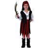 Déguisement Fille Pirate - Taille 130 À 145 Cm - Rouge Et Noir
