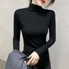 Women's Autumn/Winter Slim Fit T-Shirt: Warm Pure Color Half-Turtleneck Long Sleeve Base Layer