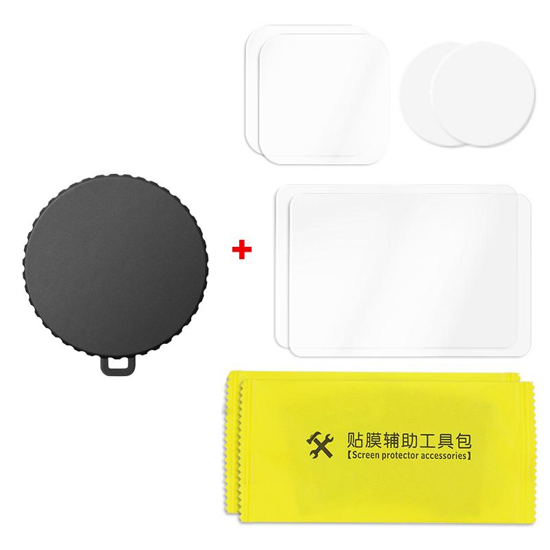 Защитная крышка для объектива, силиконовый чехол, защита от столкновений и царапин, для камеры DJI Action 4, аксессуары из закаленной пленки