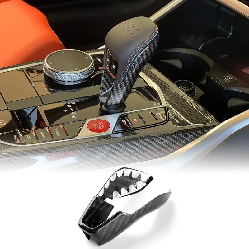 Real Carbon Fiber Gear Shift Knob Cover Car Interior Upgrade for BMW M2 G87 M3 G80 M4 G82 G83 X3M F97 X4M F98 F95 -2025