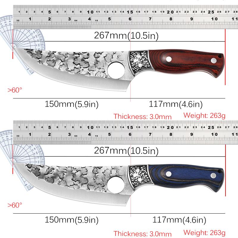 Professional Butcher Cleaver Boning Knife Forged Kitchen Chef Knife Stainless Steel Meat Fish Fruit Knife with Cover