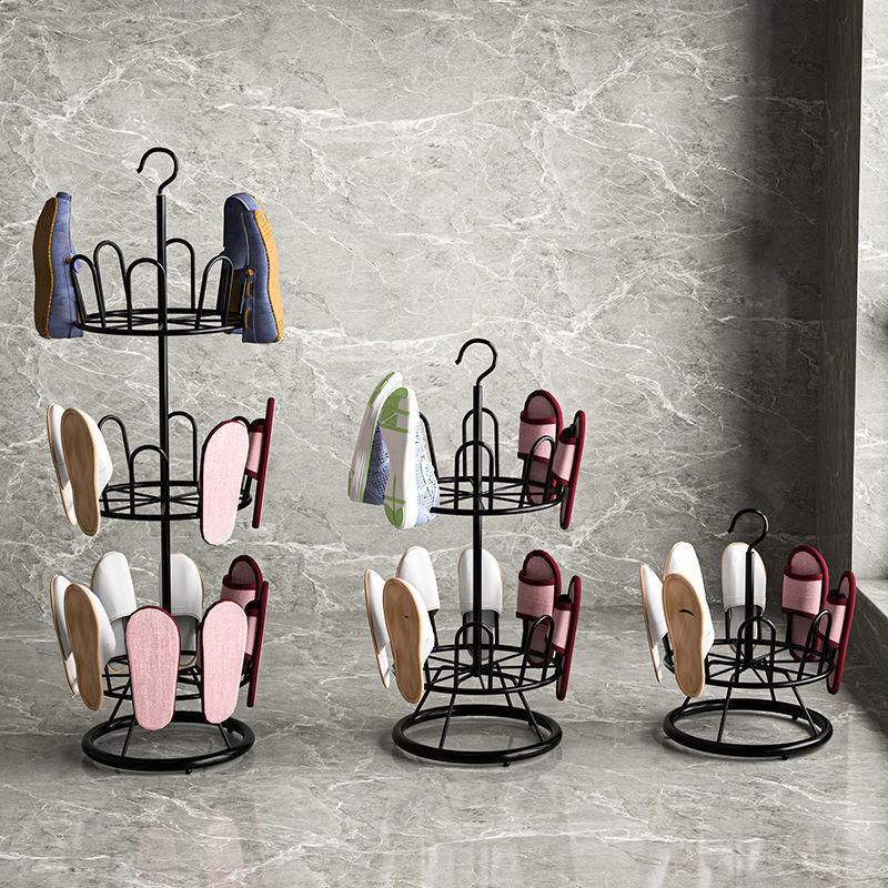 1/2/3-слойная сушилка для обуви, органайзер для хранения, экономия места, подвесная домашняя вешалка для обуви, вращающаяся на 360 градусов, напольная полка для железной обуви